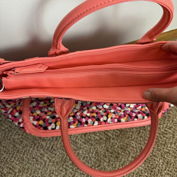 Vera Bradley Womens Large Duffel Purse Bag Trapeze Tote Pink Pixie Confetti EUC - Picture 8 of 10